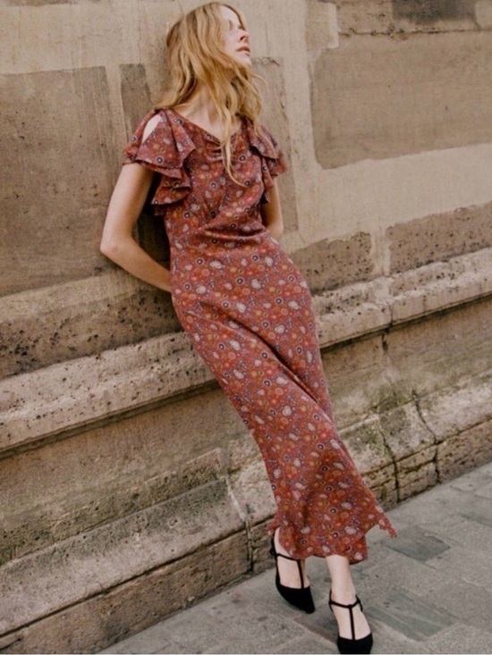 Doen Dresses & Skirts - Doen Beatriz Floral Silk Short-Sleeve Maxi Dress XXS